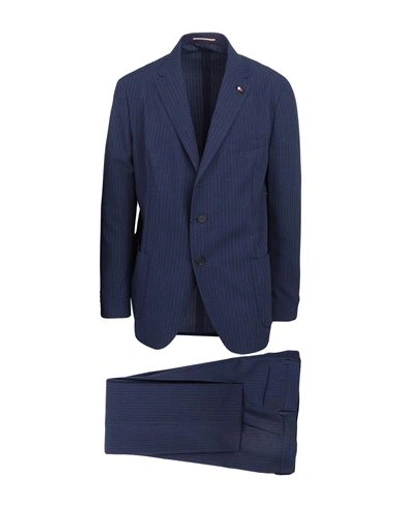 Shop Tommy Hilfiger Man Suit Midnight Blue Size 46 Polyester