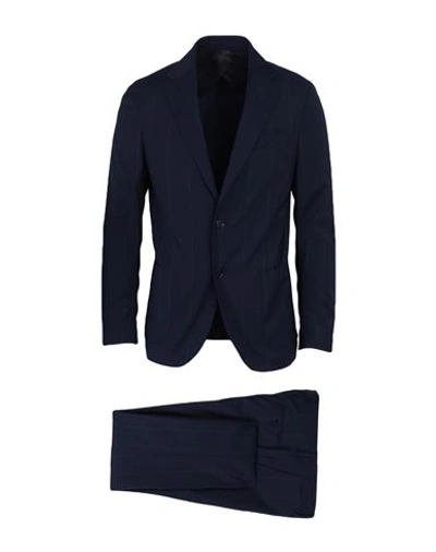 Shop Lardini Man Suit Midnight Blue Size 44 Wool, Polyamide, Elastane