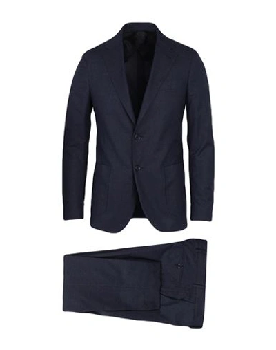 Shop Lardini Man Suit Midnight Blue Size 50 Cotton, Polyester