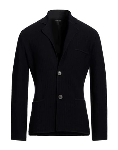 Shop Giorgio Armani Man Blazer Navy Blue Size 46 Virgin Wool, Polyester