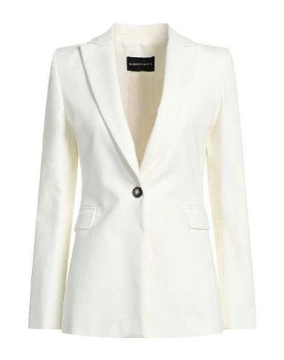 Bcbgmaxazria Woman Blazer White Size 10 Cotton, Elastane In White