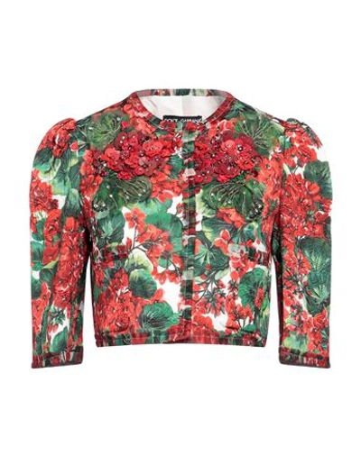 Shop Dolce & Gabbana Woman Blazer Green Size 10 Cotton, Viscose, Silk, Elastane, Glass