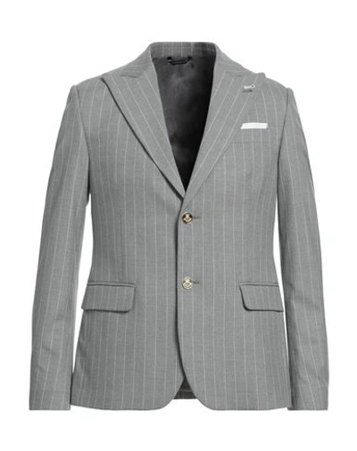 Shop Grey Daniele Alessandrini Man Blazer Light Grey Size 42 Polyester, Viscose, Elastane
