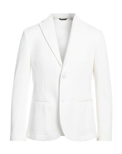 Shop Grey Daniele Alessandrini Man Blazer White Size 42 Polyester, Elastane
