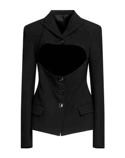Shop Attico The  Woman Blazer Black Size 8 Polyester, Viscose, Elastane