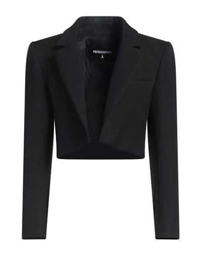 Shop Patrizia Pepe Woman Blazer Black Size 4 Polyester, Viscose, Elastane