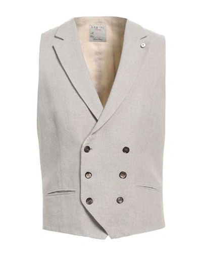 Shop L.b.m 1911 L. B.m. 1911 Man Tailored Vest Light Grey Size 42 Linen, Cotton