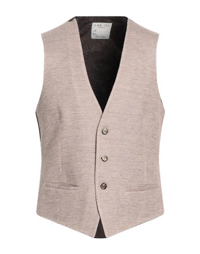 Shop L.b.m 1911 L. B.m. 1911 Man Tailored Vest Camel Size 42 Linen, Cotton In Beige