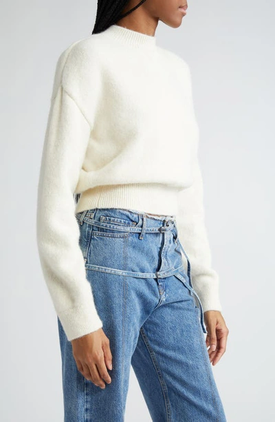Jacquemus La Maille Logo Jacquard Alpaca & Merino Wool Blend Sweater In Light Beige