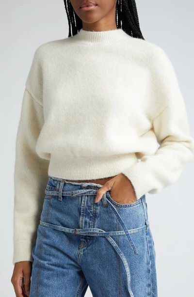Jacquemus La Maille Logo Jacquard Alpaca & Merino Wool Blend Sweater In Light Beige