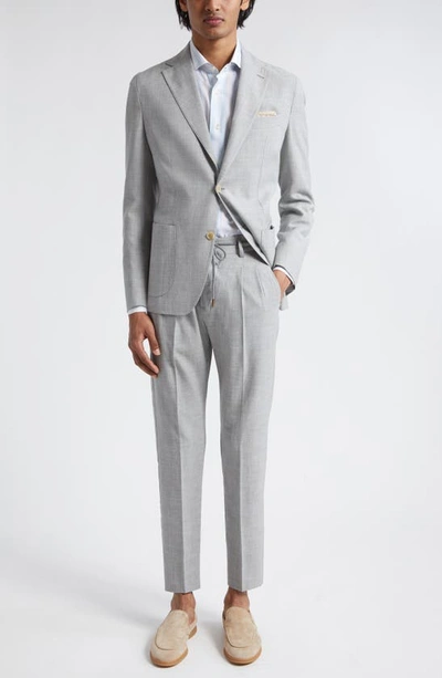 Shop Eleventy Unstructured Wool & Silk Blend Blazer In Light Gray Melange