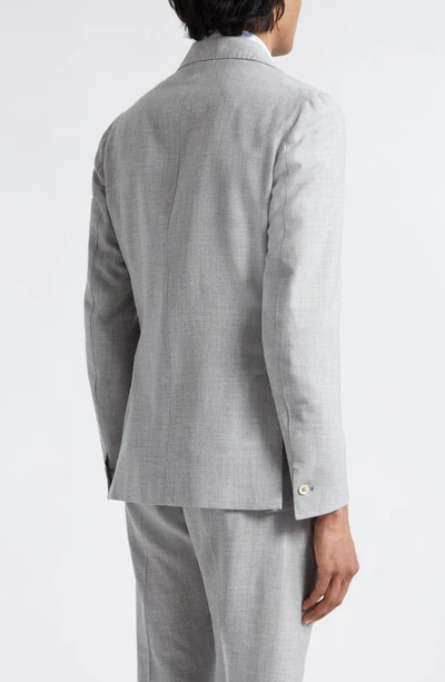 Shop Eleventy Unstructured Wool & Silk Blend Blazer In Light Gray Melange