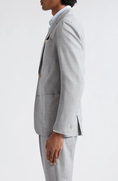 Eleventy Unstructured Wool & Silk Blend Blazer In Light Gray Melange