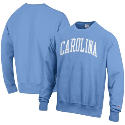 Shop Champion Carolina Blue North Carolina Tar Heels Arch Reverse Weave Pullover Sweatshirt In Light Blue