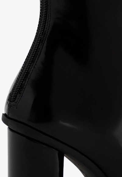 Shop Bottega Veneta Atomic 90 Knee-high Boots In Patent Leather In Black