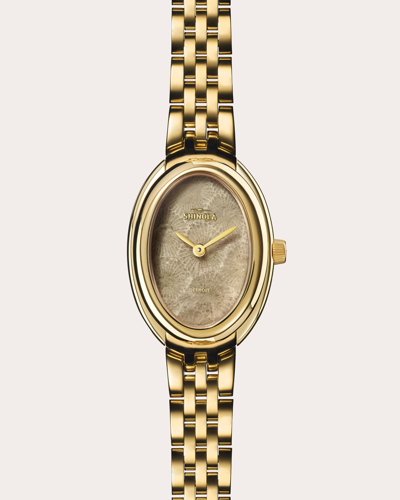 Shop Shinola Women's Petoskey Book Bracelet Watch In Gold