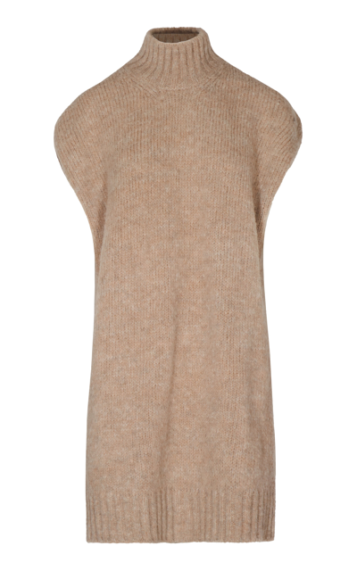 Shop Andres Otalora Eres Arte Knit Alpaca-blend Mini Dress In Neutral