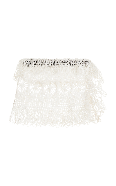 Shop Diotima Ames Crocheted Cotton Mini Skirt In White