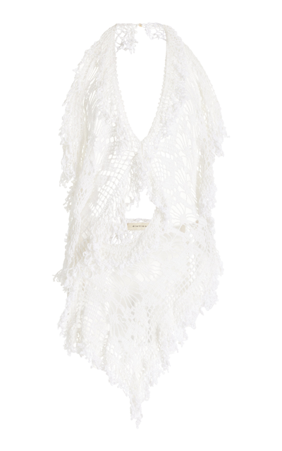 Shop Diotima Drift Crocheted Cotton Halter Top In White