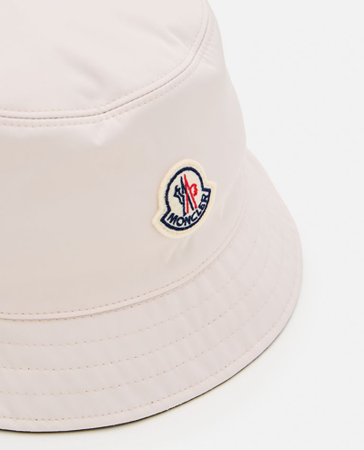 Shop Moncler Bucket Hat W/logo In White
