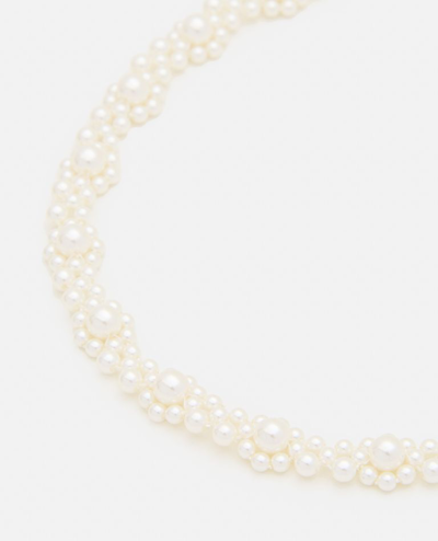 Shop Simone Rocha Crystal Daisy Chain Necklace In White