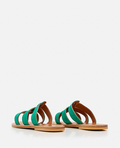 Shop Kjacques Dolon Leather Sandals In Green
