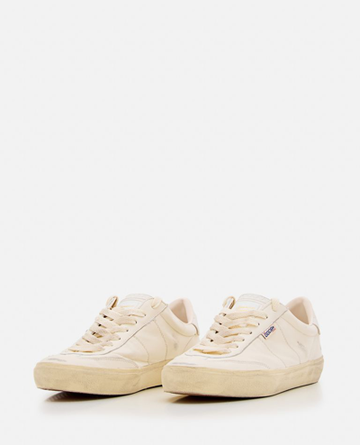 Golden Goose Soul Star Leather Low-top Sneakers With Used Effect In White