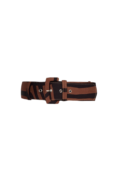 Shop Andres Otalora Lineas Cotton Printed Belt In Animal
