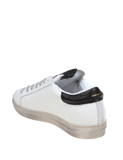 Shop Ama Brand Leather Sneakers In White/black