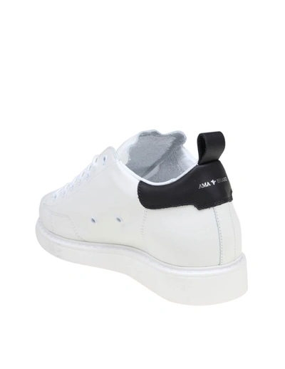 Shop Ama Brand Leather Sneakers In White/black