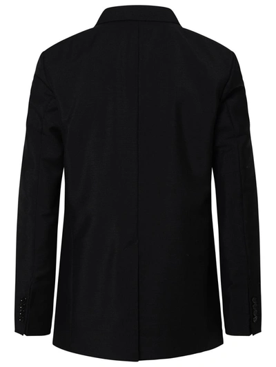 Shop Ami Alexandre Mattiussi Ami Paris Black Mohair Wool Blend Blazer