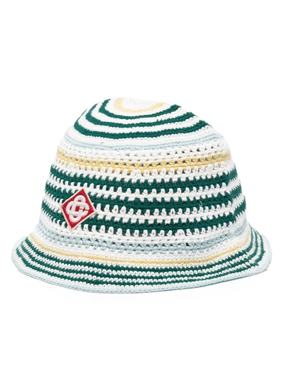 Shop Casablanca Hat With Monogram In Multicolour