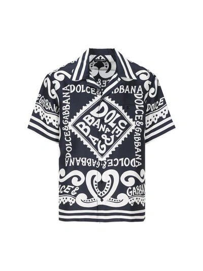 Shop Dolce & Gabbana Shirts In Dg Navy F.blue