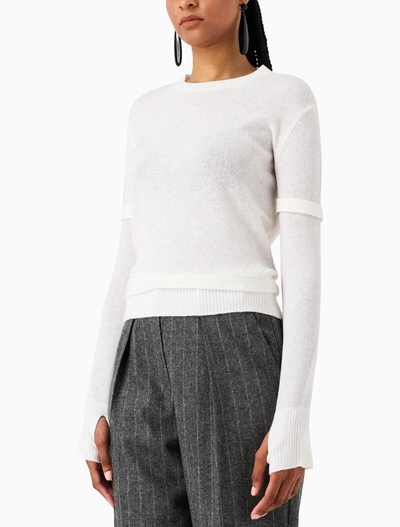 Shop Emporio Armani Sweaters In Bianco Caldo