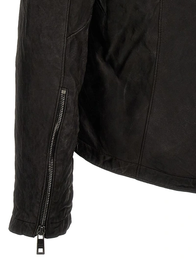 Shop Giorgio Brato Biker Leather Jacket In Brown