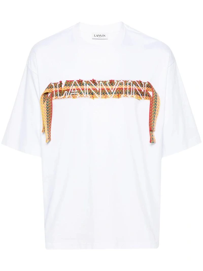 Shop Lanvin Curb T-shirt With Embroidery In White