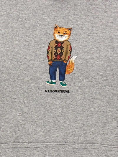 Shop Maison Kitsuné 'dressed Fox' Hoodie In Gray