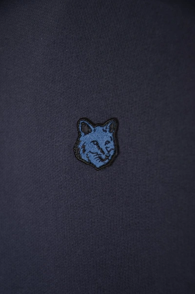 Shop Maison Kitsuné Fox Head Cotton Sweatshirt In Blue