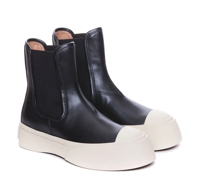 Shop Marni Black Leather Pablo Boots