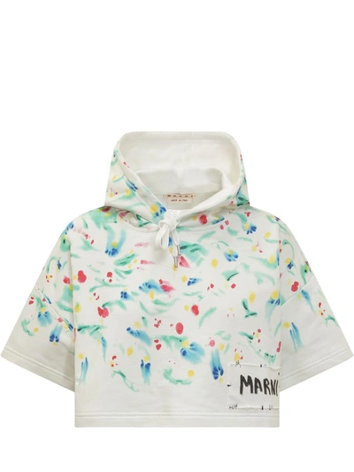 Shop Marni Multicolor Cotton Sweatshirt In White