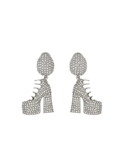 Shop Marc Jacobs Kiki Crystal Earrings In Argento