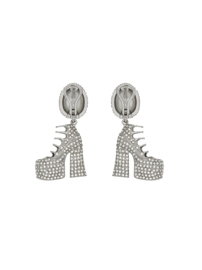 Shop Marc Jacobs Kiki Crystal Earrings In Argento