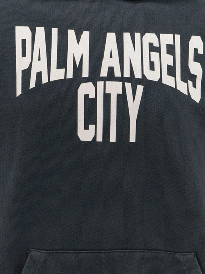 Shop Palm Angels Sweatshirt With Logo In Dark Grey White