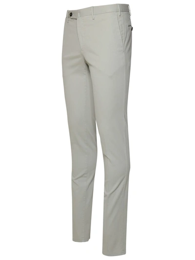 Shop Pt01 Grey Cotton Blend Trousers In White