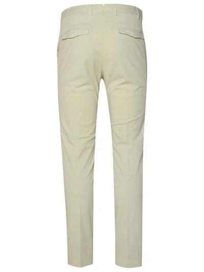 Shop Pt01 Light Grey Cotton Blend Trousers In Cream