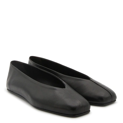 Shop The Row Black Leather Eva Ballerina Shoes