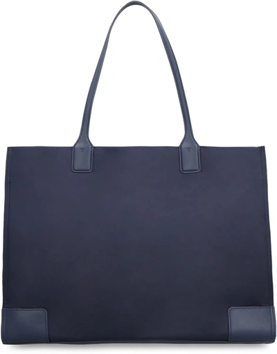 Tory Burch 'ella Small' Blue Tote Bag With Tonal Logo Detail In Blue