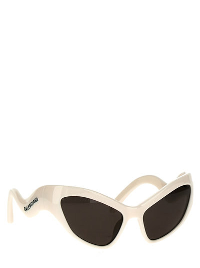 Balenciaga 'curved Cat Eye' Sunglasses In White