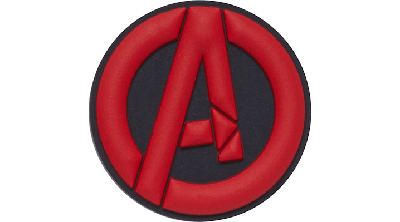 Shop Jibbitz Avengers Symbol In Red/black