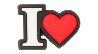 Jibbitz I Heart In White/black/red